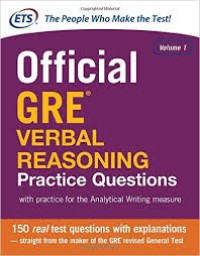 Official GRE verbal reasoning: practice questions with practice for the analytical writing measure