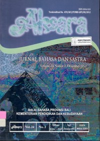 Aksara: Jurnal bahasa dan sastra Vol.24 No.2