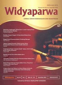 Widyaparwa: Jurnal Ilmiah Kebahasaan dan Kesastraan volume 44 nomor 2, Desember 2016