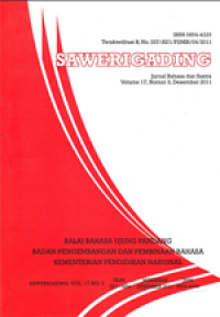 SAWERIGADING : Jurnal Bahasa dan Sastra Volume 21 Nomor 3 Desember 2015