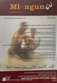 Mlangun : jurnal ilmiah kebahasaan dan kesastraan volume 18 nomor 2, Desember 2021