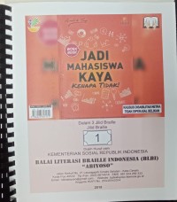 Jadi mahasiswa kaya kenapa tidak? jilid braille 1