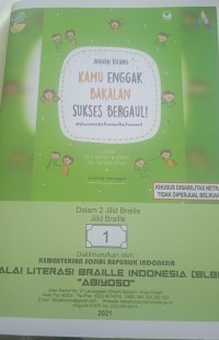 Jangan bilang kamu enggak bakalan sukses bergaul jilid braille 1
