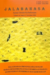 Jalabahasa : jurnal ilmiah kebahasaan volume 16 nomor 2 November 2020