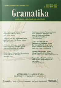 Gramatika: jurnal ilmiah kebahasaan dan kesastraan Vol.VII No.2 Juli-Desember 2019