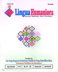 Lingua humaniora jurnal bahasa dan budaya vol.8 desember 2014